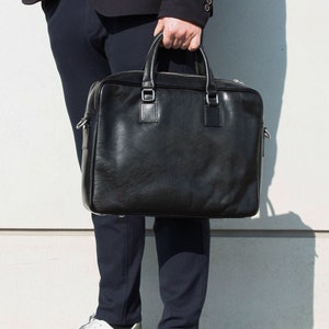 Real leather deals business bags