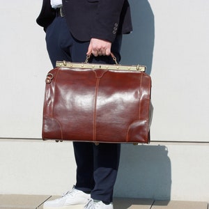 Leder Arzttasche Herren groß, Vintage Arzttasche personalisiert, ReisetascheLeder, Gladstone Tasche, Umhängetasche, Geschenk Arzt