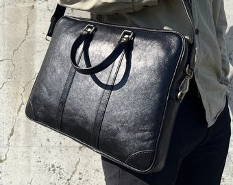 Leather briefcase for men, notebook bag, laptop bag, business bag, leather satchel, work bag, birthday gift, gift for men