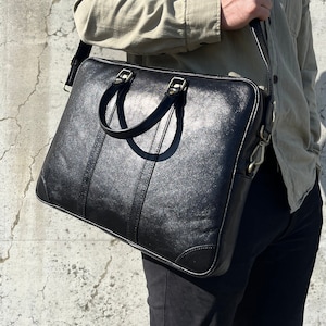 Maletín de cuero para hombre, bolso de negocios personalizado, bolso de oficina look vintage, bolso para portátil 15", bolso de oficina, bolso de abogado, regalo