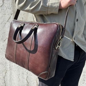 Leather briefcase for men, notebook bag, laptop bag, business bag, leather satchel, work bag, birthday gift, gift for men