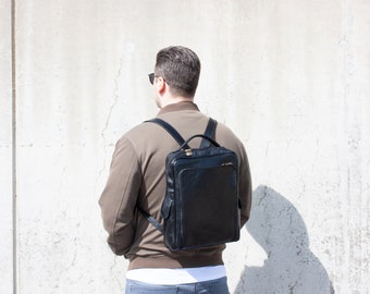 Leather backpack, leather rucksack, backpack laptop, office backpack, notebook backpack, gift for him, gift for her, birthday gift