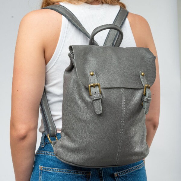 Leather backpack, leather rucksack, backpack laptop, office backpack, notebook backpack, gift for him, gift for her, birthday gift