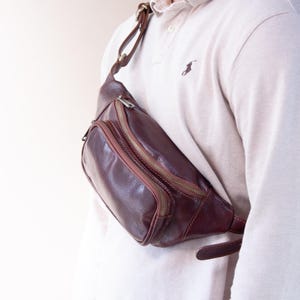 Leather fanny pack for men, belly bag, bum bag, belly bag, personalized crossbody bag, belt bag, birthday gift, handmade gift for men