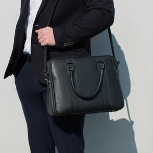 Porte-documents en cuir pour hommes, sac d'affaires personnalisé, sac de bureau look vintage, sac d'ordinateur portable 15", sac de bureau, sac d'avocat, cadeau