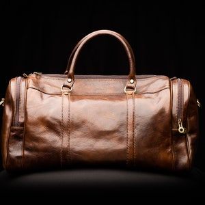 Leather travel bag, personalized duffel bag, leather weekender bag, leather gym bag, gift for him, gift for father, birthday gift
