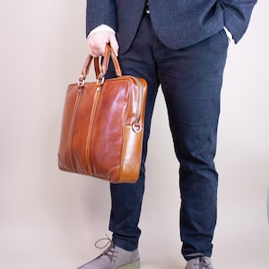 Porte-documents en cuir pour hommes, sac d'affaires personnalisé, sac de bureau look vintage, sac d'ordinateur portable 15", sac de bureau, sac d'avocat, cadeau