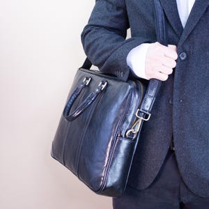 Porte-documents en cuir pour hommes, sac d'affaires personnalisé, sac de bureau look vintage, sac d'ordinateur portable 15", sac de bureau, sac d'avocat, cadeau