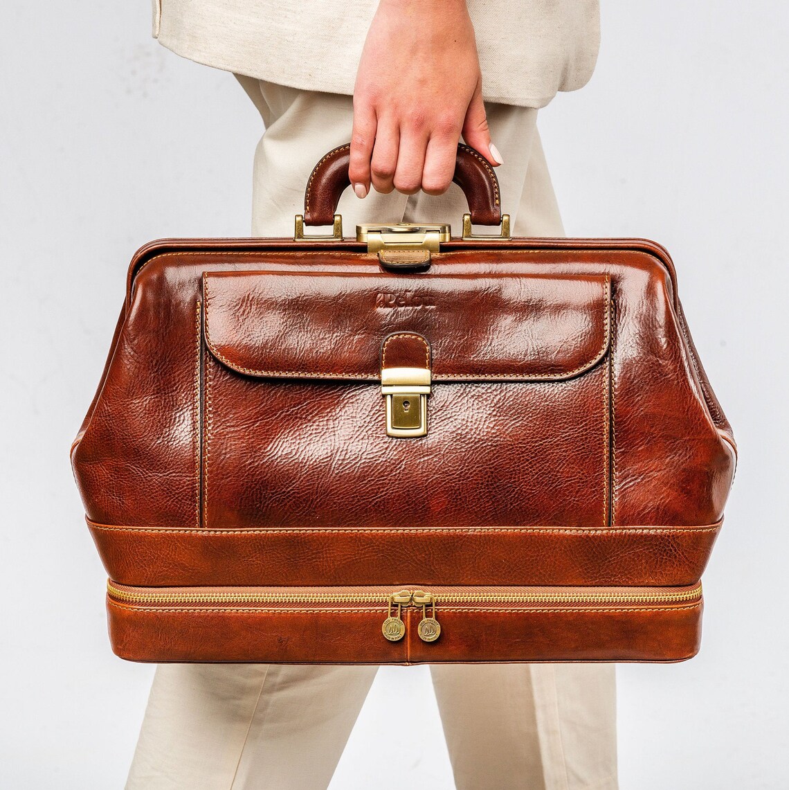 Sac de docteur en cuir brun sac de docteur de style vintage Etsy