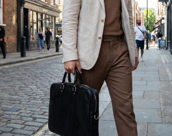 Leather briefcase for men, notebook bag, laptop bag, business bag, leather satchel, work bag, birthday gift, gift for men