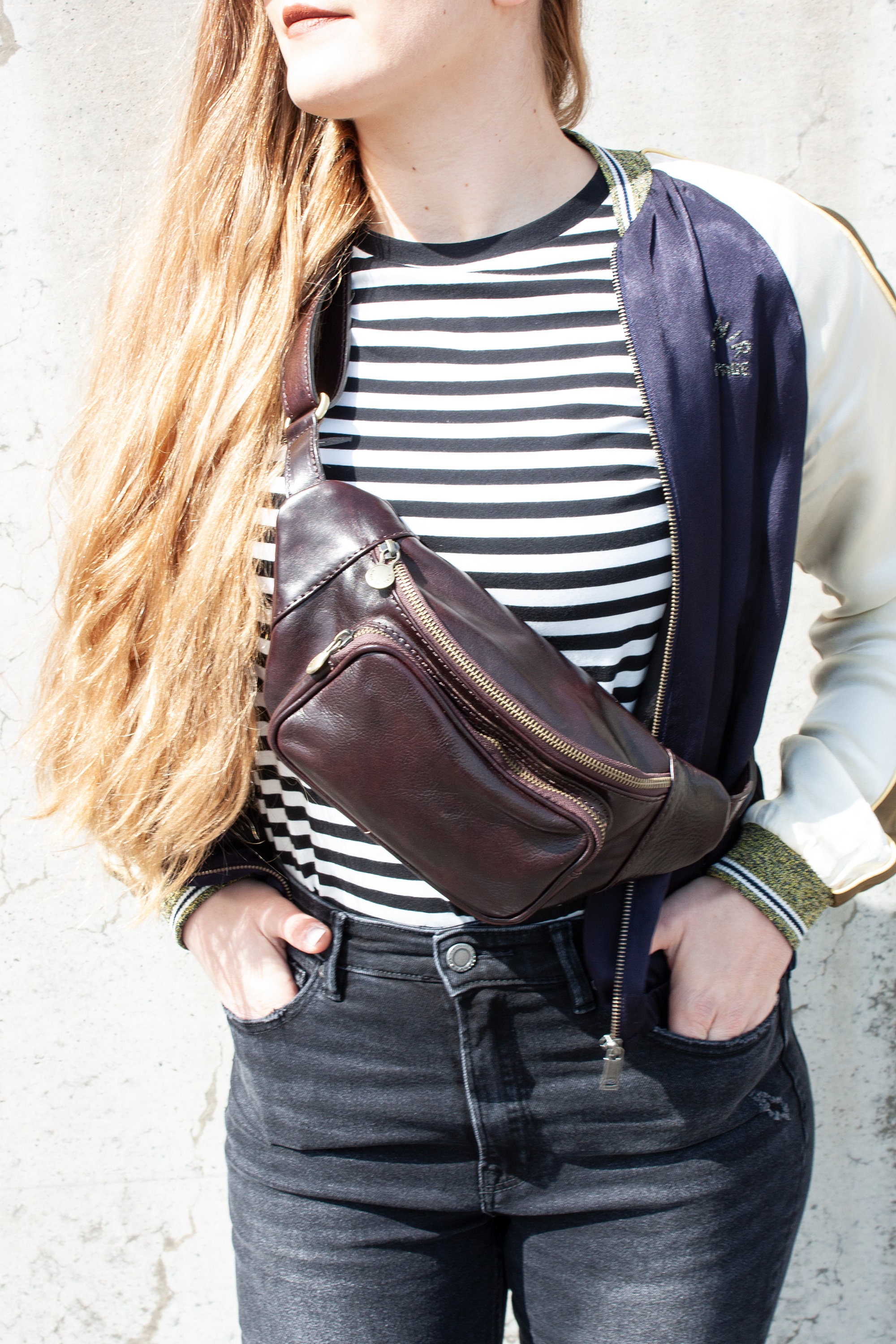 Leather Fanny Pack Leather Cross Body Bag Leather Bum Bag