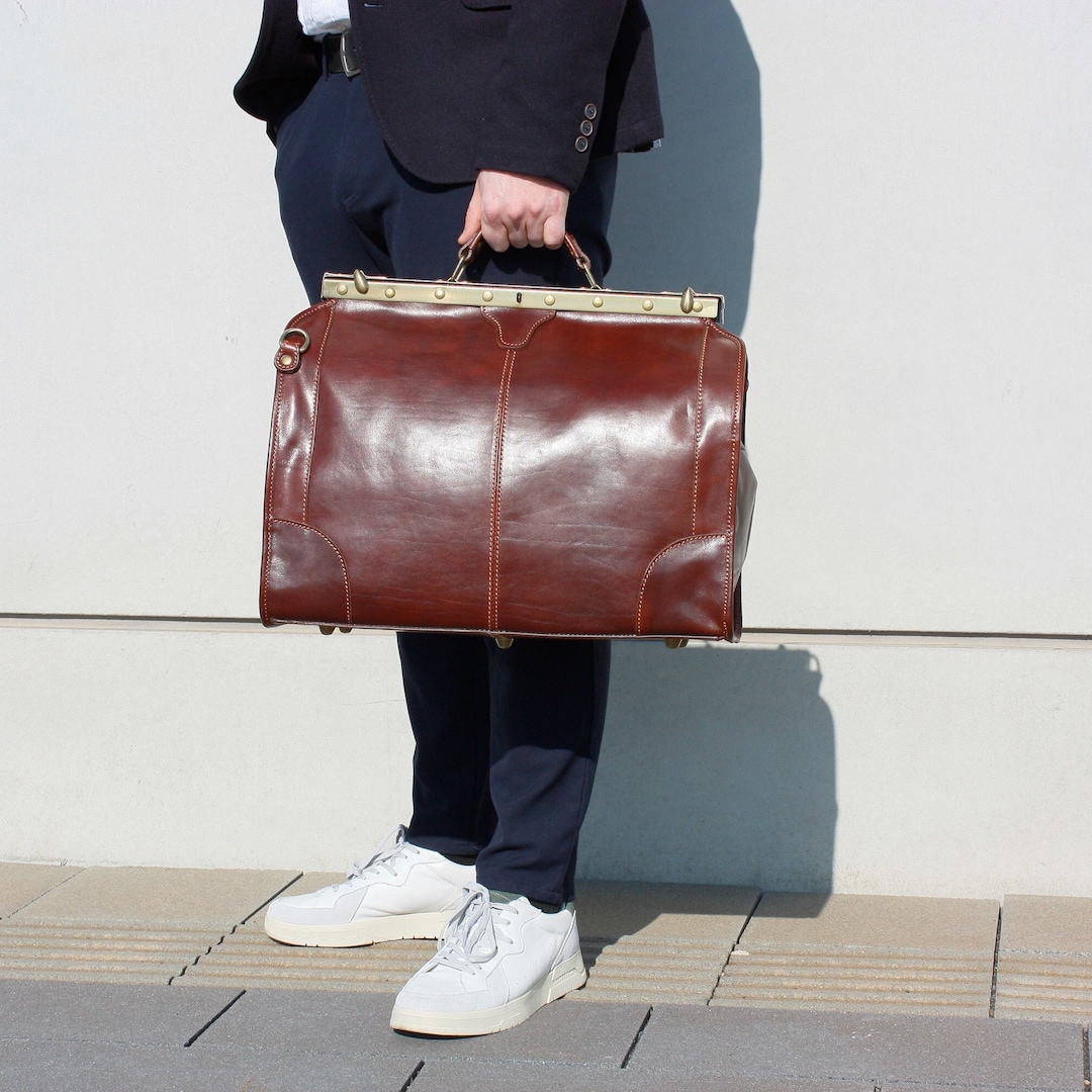 Leder Arzttasche Herren groß, Vintage Arzttasche personalisiert