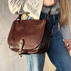 leather crossbody bag for women, leather shoulder bag, vintage handbag, vintage purse, saddle bag, gift for her, handmade gift, gift women