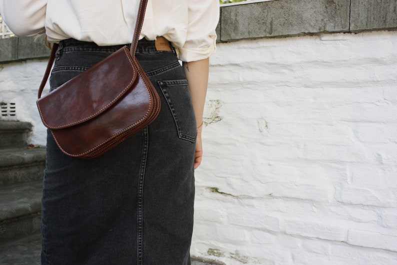 Leather shoulderbag, handmade leather bag, leather saddle bag, leather handbag, crossbody bag, leather purse, gift for her, bithday gift image 4