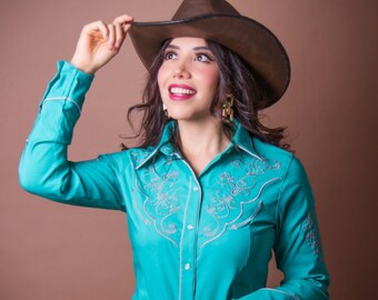 Green Western Shirt Western Shirts for Women Womens Western