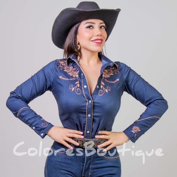 Western Buttom up Shirt Woman, Woman Western Shirt, Embroidered Wester Shirt, Vaquera Shirt, Rodeo Queen Shirt, Cowgirl Shirt, Rodeo Shirt