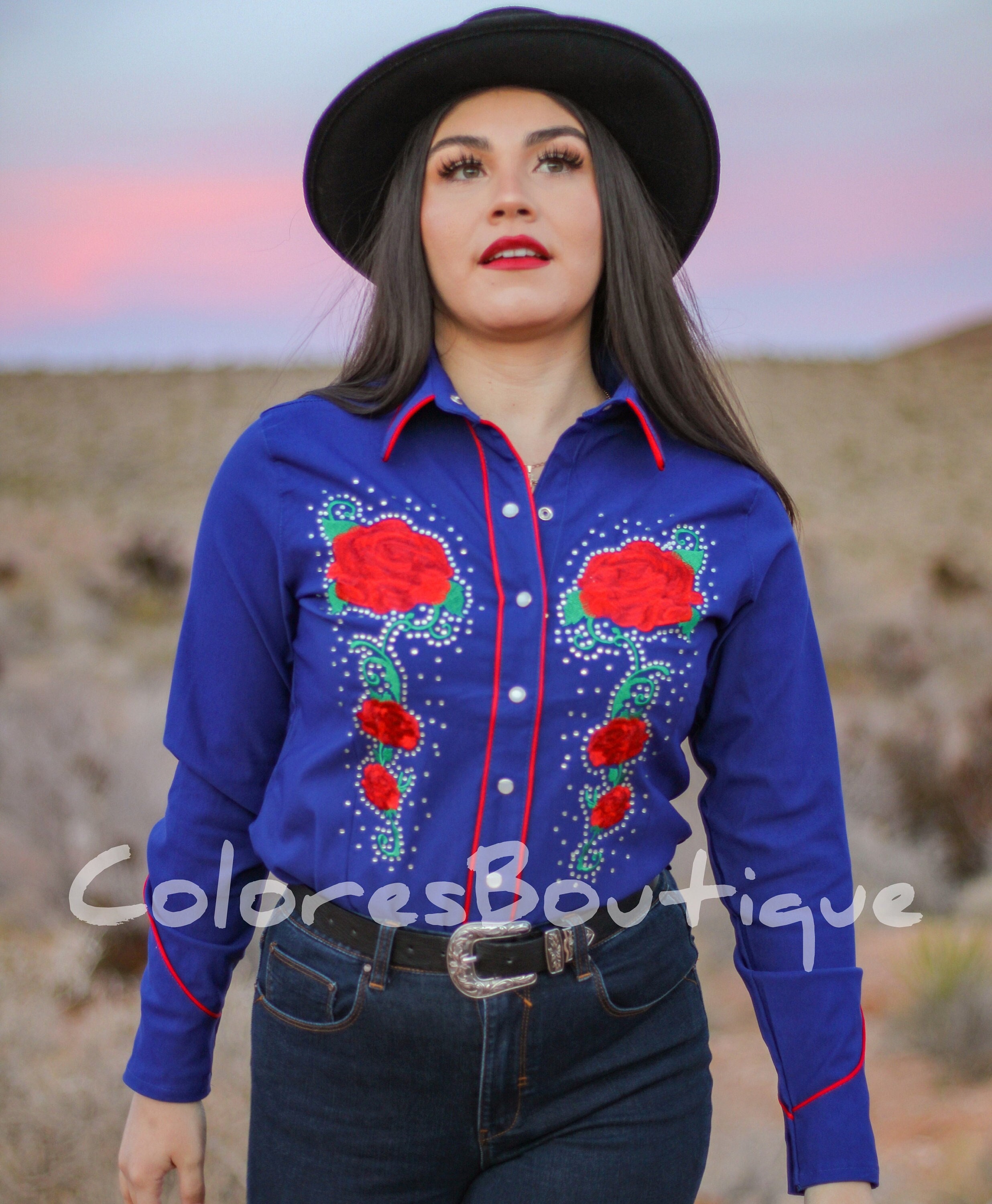 Western Shirt, Western Shirt Women, Mexican Shirt, Western Button Up Shirt  Women, Western Blouse Women, Western Embroidered Shirt, Gift for