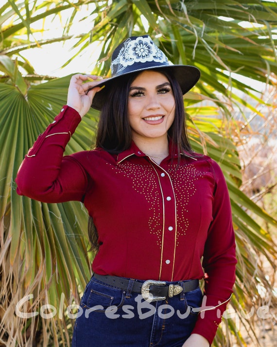 Western Shirt, Western Shirt Women, Mexican Shirt, Western Button up Shirt  Women, Western Blouse Women, Western Embroidered Shirt, Gift For 