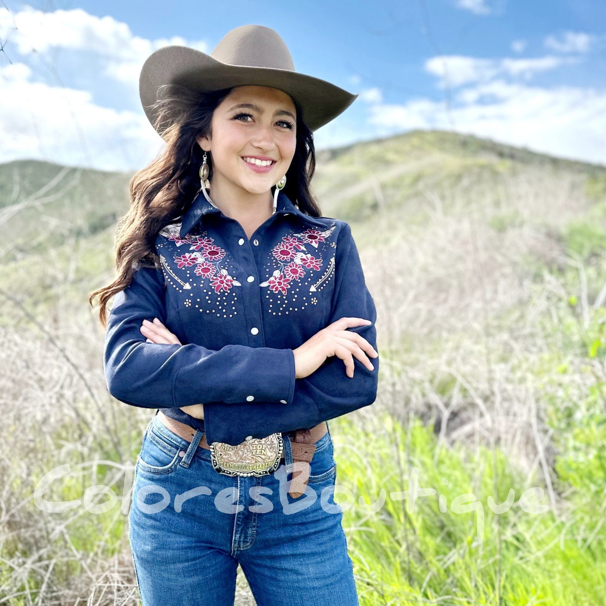 Camicia Cowboy Donna Retrò Western - Teschio Grafico, Nero, Taglia L - Perfetta Per Concerti E Uso Quotidiano