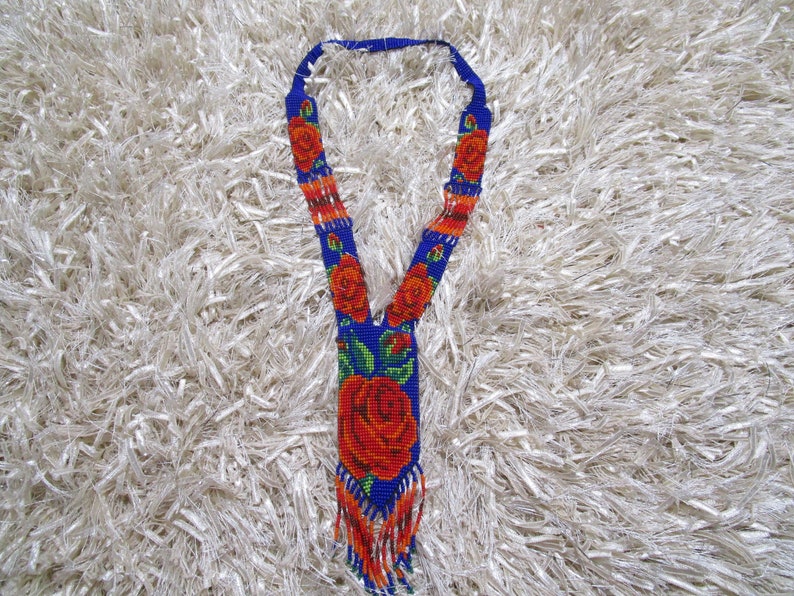Mexico Bead Necklace Huichol Necklace Bead Necklace Huichol Etsy