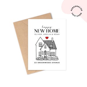 Carte de vœux personnalisée pour la nouvelle maison | Bonne nouvelle carte pour la maison | Carte Home Sweet Home, carte Happy First Home | Carte personnalisée pour la maison, jolie carte de déménagement