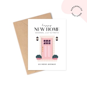 Cartão personalizado para casa nova | Cartão "Feliz casa nova" | Cartão "Lar doce lar", Cartão "Feliz primeiro lar" | Cartão personalizado para casa, Cartão "Porta da frente para casa"