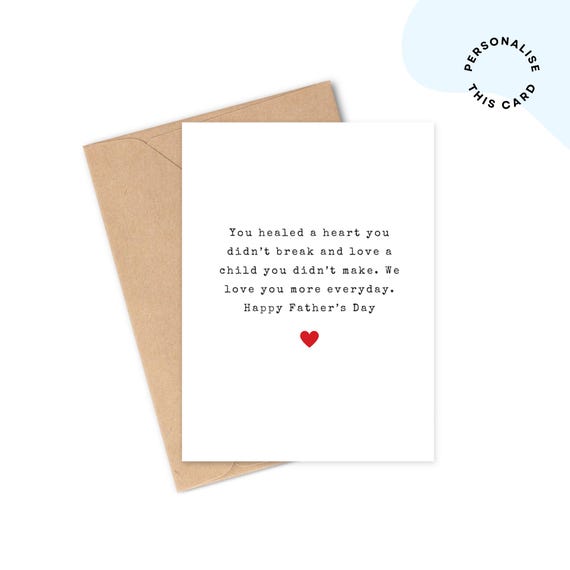 Step Dad Fathers Day Card, Step Dad Card, Thank You, Step Dad Wedding Card, Step Dad Birthday, Dad You Didn't Have To Be, Bonus Dad Card