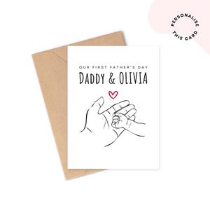 Carte personnalisée pour la fête des pères | Carte spéciale pour papa, 1ère carte souvenir de la fête des pères | Première carte de fête des pères