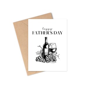 Red Wine Fathers Day Card For Dad | Alcohol Fathers Day Card | Step Dad Card | Merlot Fathers Day Card | Traditional Father's Day Card