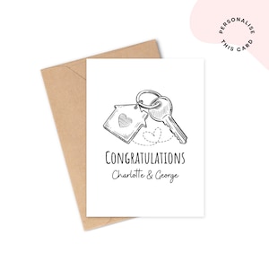 Personalised New Home Card | Congratulations Card, Moving House Card | Custom Happy New Home Card | House Keys New Home Card