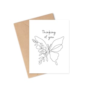 Sympathy Butterfly Bereavement Card | Condolence Card In Memory of Loss of Loved One | Elegant Butterfly I'm Thinking of You Sympathy Card