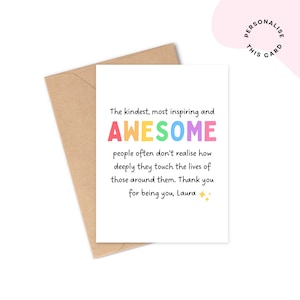 Thank You Cards | Friend Thank You Gift | Thank You Friend Card | Friendship Thank You Card | Personalised Thank You Card | Special Thankyou