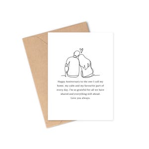 Romantische jubileumkaart | Minimalistische liefdeskaart 'You Are My Home' | Voor man, vrouw, vriend, vriendin | Lieve, sentimentele liefdeskaart