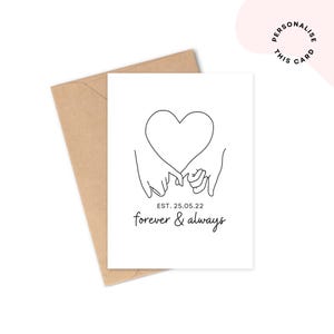 Personalised Anniversary Card | Forever And Always | Love Card | Romantic Card for Husband Wife, Boyfriend, Girlfriend | Pinky Promise Card
