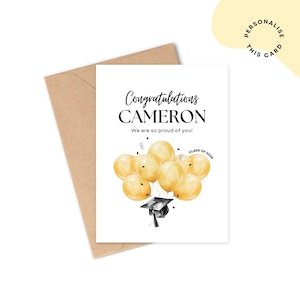 carte de remise de diplôme personnalisée Gold 2025 | Félicitations pour l'obtention de votre diplôme | Carte de remise des diplômes de la promotion 2025, carte de remise des diplômes universitaires