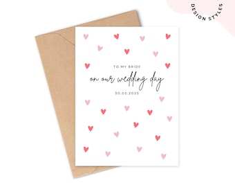 To My Bride / Groom On Our Wedding Day Card | Minimal Modern Wedding Day Card | Heart Wedding Day Card | To my Husband Wife Wedding Day Card