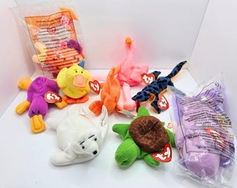Vintage 1996 McDonald's Teenie Beanie Babies | Pick Your Pal Animal Plush | Retro Ty Mini Stuffed Animal Lot