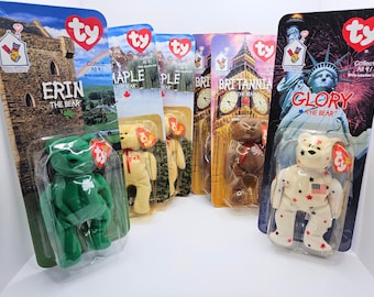 1999 McDonald's Ty Beanie Babies RMHC Lot | Erin Maple Britannia Glory | Vintage 90s Plush Bear Bundle
