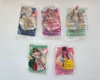 Vintage 1997 Happy Meal Barbie Series Complete Set | 5 Factory Sealed Bags | Retro 90s Mattel McDonald's Toy Doll Collection