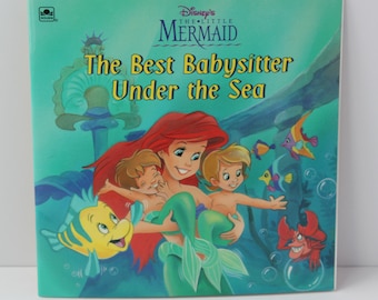 Vintage Disney Little Mermaid Golden Look Look Book | "The Best Babysitter Under the Sea" | Bright Pictures | Retro Storybook