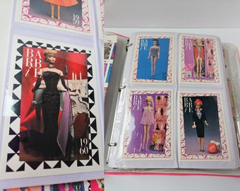 Vintage 1990 Barbie Trading Cards Complete Set | 320 Cards & Deluxe Binder | 1959-1990 Fashion Facts Checklist Poster