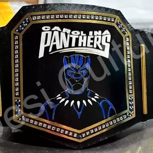 Custom Carolina Panthers Championship Belt 2mm brass Adult Size