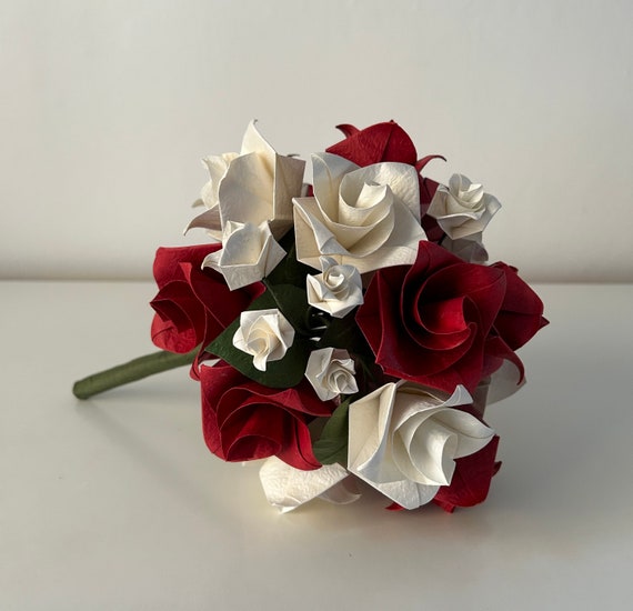 Paper Rose Origami Bouquet for Weddings, Anniversaries, Birthdays