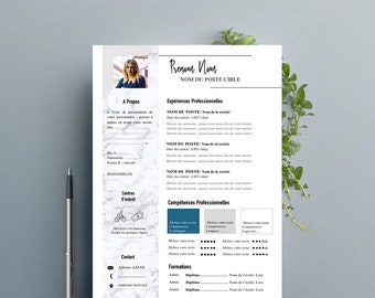 2 Modern CV models in French / 2 professional versions available