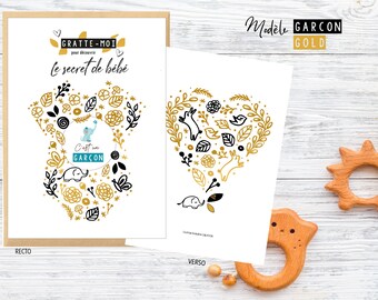 Annonce sexe bébé - Carte a gratter - c'est une fille, c'est un garçon - gender reveal - grossesse
