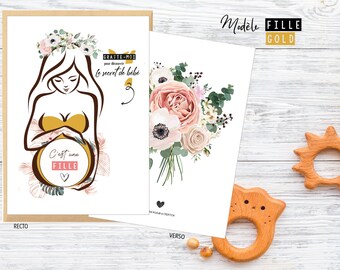 Annonce sexe bébé - Carte a gratter - c'est une fille, c'est un garçon - gender reveal - grossesse