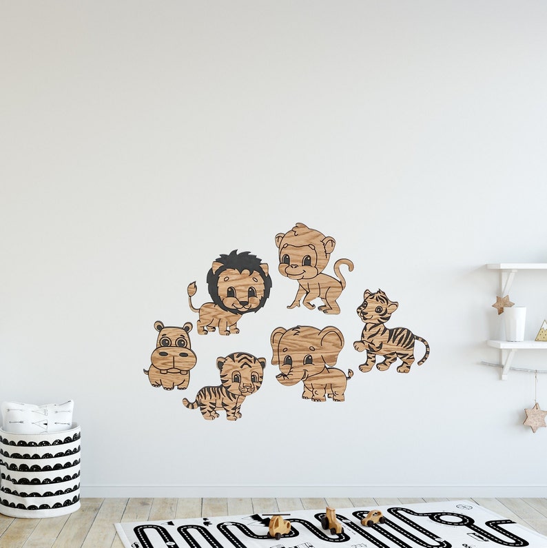 Cute Nursey/children's Room Decor Cartoon Animals Etsy