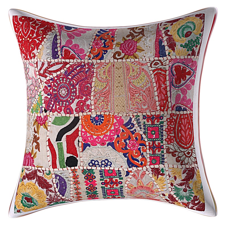 Indian Cotton Decorative Large Cushion Covers 24x24 Vintage Etsy