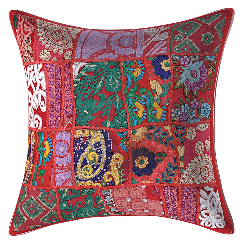 Indian Cotton Decorative Large Cushion Covers 24x24 Vintage Etsy