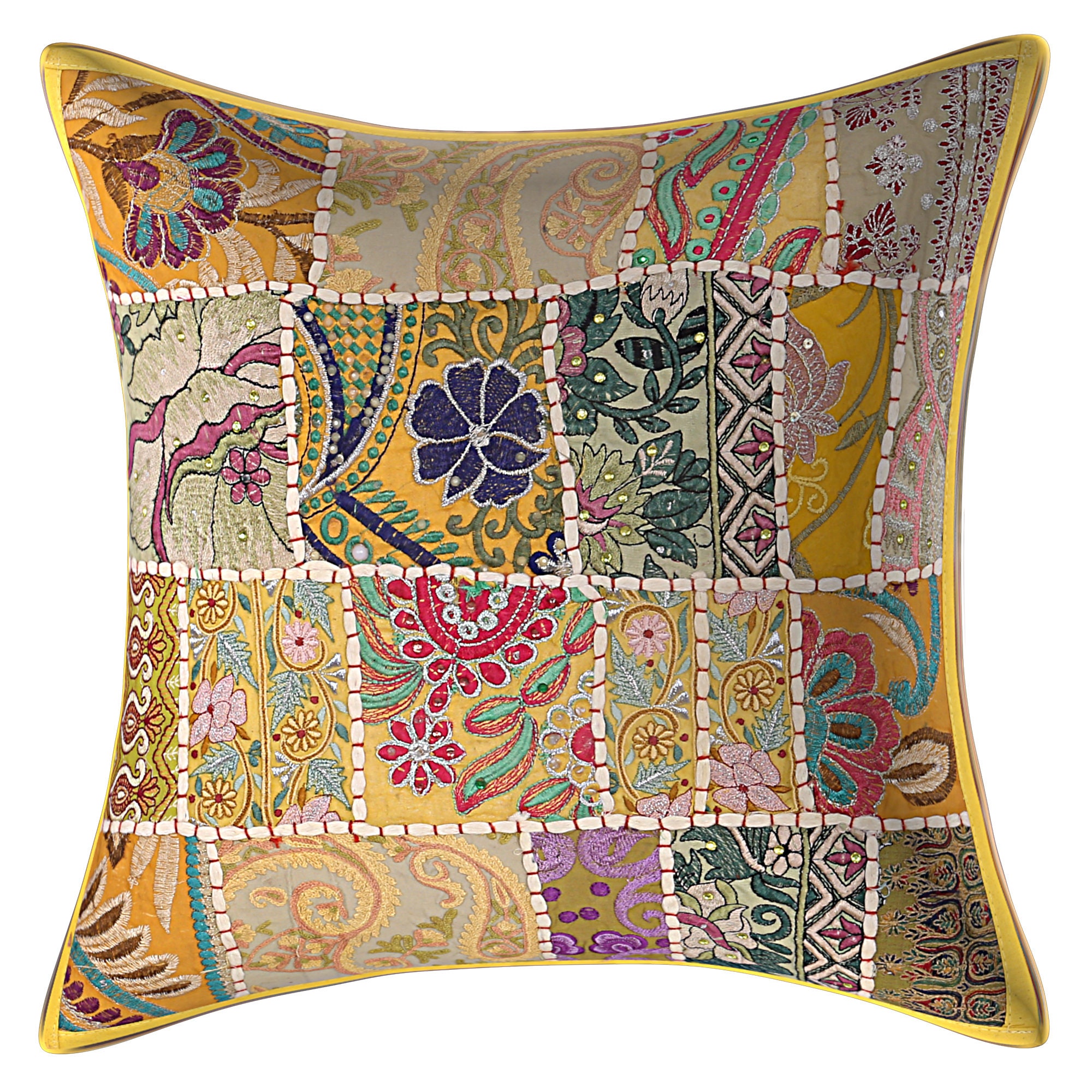 Indian cotton Decorative Large Cushion Covers 24x24 Vintage Etsy